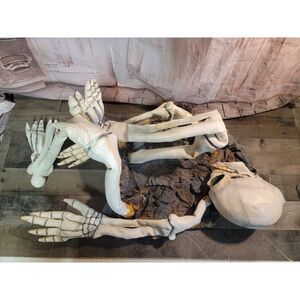 Halloween skeleton‎ in Ground lawn prop decor scary skull
